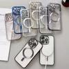 Clear Magsafe Magnetic Cases Soft TPU Silicone stötsäkert täckning med kameralinsfilmskydd för iPhone 15 14 13 12 11 Pro Max iPhone 15 15Pro 15Plus DHL/UPS