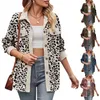 Damenjacken Damen Vintage Leopard Revers Shacket Lose Fit Langarm Weibliche Casual Streetwear Kleidung Herbst Für Damen 2024