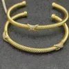 HSC DY X 4MM Bracelet Bracelet pour femmes haute qualité Station câble croix Collection Vintage ethnique boucle cerceau Punk bijoux 240228
