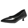 Dress Shoes Silver High Heels For Women Shallow Soft Leather Stiletto Outdoor Low Big Size 45 Work