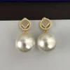 Fashion Brand Womens Earring Studs With Pearls F Designers Women Ear Rings Party Suit Luxury Wedding Jewelry Premium Jewelrys298K