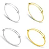 20pcs/lot 316 Stainless Steel DIY Charm Bangle 50-65mm Jewelry Finding Expandable Adjustable Wire Bracelet Wholesale 240226