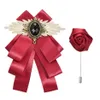 Broche feito à mão com laço masculino, gravata de personalidade masculina e feminina, ternos de casamento, banquete, acessórios de roupas, gola rosa, cors1982