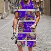 Erkek Trailsits T-Shirt Şort Seti 2024 Retro Klasik Harajuku Moda Yaz Sokağı Günlük O Boyun Komik Bahar Sonbahar Spor Giyim