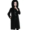 Collar 2023 Fox Wool Haining Sheep Fleece Mid Length Fur Coat 큰 여성 4450