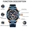 CURREN Herrenuhr Top-marke Luxus Sport Quarz Herrenuhren Voller Stahl Wasserdicht Chronograph Armbanduhr Relogio Masculino 240227