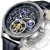 Armbandsur Planet Tourbillon Mechanical Watch for Men Luxury rostfritt stål Automatiska klockor man affärer avslappnad vattentät MA224O