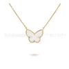 V Necklace High version V Golden Fan Family Butterfly Necklace Thick Plated 18K Gold Light Luxury High end Style Live Broadcast