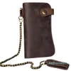 Porta carte da uomo in pelle con catena Porta carte Porta carte Libretto degli assegni Trucker Biker Clutch270Z