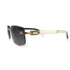 Occhiali da sole firmati Designer Buffs Legno Montature per occhiali di marca Uomo Bianco Nero Bufalo Occhiali da sole in legno Cariter Horn Eyewear Avdpc187M