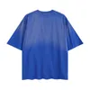 23ss Весна/лето Американский модный бренд Tie Dye Series Мужская и женская футболка с буквенным принтом для отдыха с круглым вырезом и короткими рукавами
