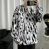 Men's Hoodie in Spring Autumn, and Niche Zebra Print Pullover, Internet Trendy Brand Loose Casual Ruffian Handsome Jacket