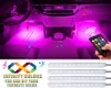 Car LED Strip Light 4Pcs 48 LEDs Multicolor Car Interior Light with Sound Active Function Wireless Remote Control Car Charger20197198960