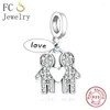 Loose Gemstones FC Jewelry Fit Original Pan Charms Bracelet 925 Sterling Silver Brother & Sister Love Forever Bead For Making Berloque 2024