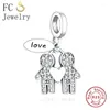 Pietre preziose sciolte FC Gioielli Fit originale Pan Charms Bracciale in argento sterling 925 Fratello Sorella Amore per sempre Bead per fare Berloque 2024