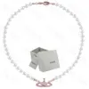 Colar de pérolas saturno contas pingente moda feminina colar de diamante casal jóias presente com embalagem box334p