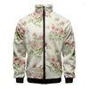 Men's Jackets 3D Ancient Flowers Printing Jacket For Men Winter Women Harajuku Bloom Graphic Children Fashion Cool Vintage Top