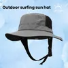 Wide Brim Hats Travel-friendly Sun Hat Breathable Uv Protection With Adjustable Chin Strap For Outdoor Surfing Fishing Quick Dry