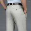 Men's Pants 2024 Lyocell High Stretch Classic Suit Summer Spring Male Elastic Waist British Style Casual Business Trousers