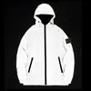 Stone Jacket Island Men's Reflective Tracksuit Hooded Sports Windbreaker Running Fashion Night Reflective Jackets Ytterkläderrock 59