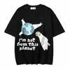 American High Street i Am Alien Foam Letter Ins Super Fire T-shirt à manches courtes marque tendance unisexe