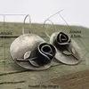 Boho Asymmetric Leaf Rose Flower Earrings Vintage Statement Metal Round Botanical Jewelry 240305