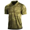 Polo mimetica da uomo Abbigliamento Outdoor Moda Casual Manica corta Estate Street Oversize Uomo Sport Militare T-shirt Top 240301