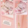 Large Capacity Kawaii Pencil Case Cosmetic Bag Cute Canvas Pen Pouch Organizer Korean for Girl School Office Supplies Stationery 240306