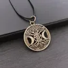 Pendant Necklaces Triple Moon Goddess Necklace For Men Wicca Pentagram Magic Tree Witch Jewelry