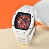 NEW Top Luxury luxury brand men's watch Fly Back Timing White ceramic multi-function quartz movement Flame Eye graphical watch