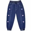 2-6Years Spring Autumn Children Jeans Girl Embroidered Denim Jeans for Kids Girl Cowboy Pants Trousers 240228