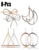 TAMAX Hårklämma för kvinnor 8 PCS Barrettes Hårstift Moon Triangle Circle Butterfly Clips For Girls Thick Hair Styling Gold och SI3166624