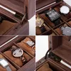 Caja organizadora de caja de cuero PU con 12 ranuras para relojes con tapa de cristal