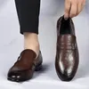 Chaussures décontractées Style britannique pour hommes, mocassins à enfiler en cuir véritable, robe de printemps et d'automne, mode de rue, Business