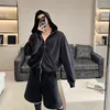 Mäns hoodies män kvinnor streetwear mode löst casual överdimensionerad extra långärmad skarvficka huvtröjor jacka unisex hoodie