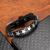 Bangle Trend Retro Leather Five Pointed Star Bracelet Charming Men's Fashion Jewelry Hip Hop Punk Accessories Party Gift