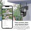 Çift lens wifi ip kamera ptz otomatik izleme iki yönlü ses güvenliği cctv p2p video gözetim ICSEE uygulaması