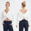 Lu New Sunscreen Clothing Sports Top for Women Wearing Navel Exposed Long sleeved Naked Sports Shawl Yoga Coat