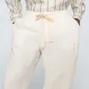 Men's Pants Loose Wide Leg Linen Fashion Trend Large Size Simple White Elastic Drawstring Waist Casual