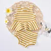 Clothing Sets 0-24M Born Baby Girls Striped Clothes Outfits Sleeveless Vest Tops Shorts 2Pcs Summer Toddler Infant Suits