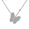 Designer VanClef Necklace Fanjia Butterfly Full Diamond Necklace For Women 18k Rose Gold Plated With Diamond Collar Chain Pendant Live Broadcast