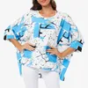 Blusas femininas 5xl 6xlwomen estilo batwing casual verão blusa camisa mulher boho chiffon camisas topos chemise feminino