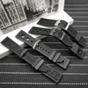 Silikon av hög kvalitet gummi tjockt klockband 22mm 24mm svart klockrem för Navitimer Avenger Breitling248U