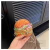 Girls hamburger design Acrylic handbags kids metals chain single shoulder bags personality children crossbody bag Z7083