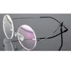패션 선글라스 프레임 레트로 둥근 티타늄 유리 프레임 남성 금속 림없는 슈퍼 라이트 근시 괴상한 나사없는 안경 1250r
