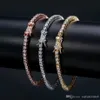 Womens bracelet gold torque bangle Double row diamond luxury jewelry width 5MM hidden inlay process High fade resistant bracelets 311s