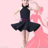 Scene Wear Latin Dance Dress for Girls Competition Ballroom Dancing Salsa Samba Cha Tango Sleeveless Line Practice Costume Child Child Child