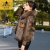 Haining 2023 Winter New Short Style Fox Imitation Women's Fur Integrated Cold and Warm Thick Coat 8859