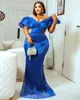 2024 ASO EBI Русалка Royal Blue Prompled Prome Plects Sexy Evening Formal Party Second Prespeption 50 -й день рождения платья обручальные платья Robe de Soiree ZJ141