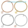 2024 Bijoux Designer Marque Bracelets S925 Argent 4mm Perles rondes Bracelet coeur plus épais Placage Boudoir Mode commémorative